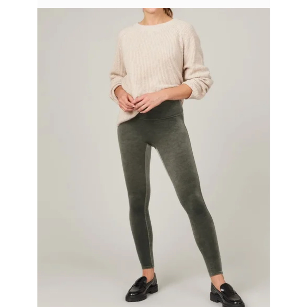 NEW~Spanx Velvet Core Shaping Leggings Pant in Dark Palm~ XS